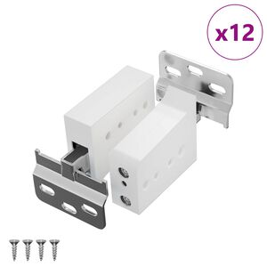 vidaXL Cabinet Hanging Bracket 12 pcs White 70 x 48 x 19 mm