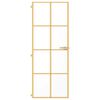 vidaXL Interior Door Slim Golden 76x201.5 cm Tempered Glass and Aluminium