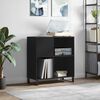 vidaXL Record Cabinet Black 84.5x38x89 cm Engineered Wood