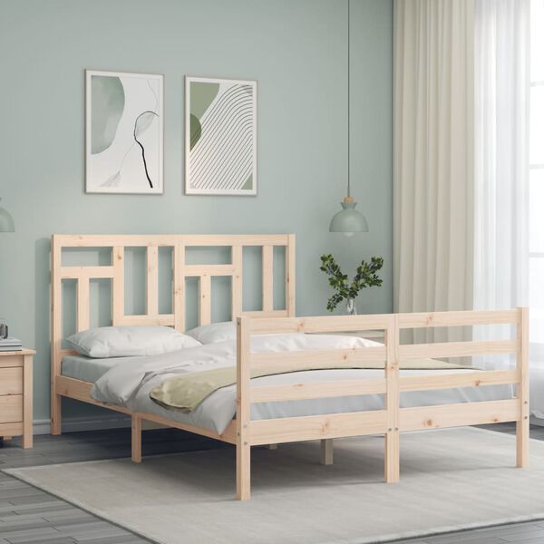 vidaXL Bed Frame without Mattress Small Double Solid Wood