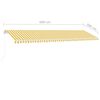 vidaXL Manual Retractable Awning with LED 600x300 cm Yellow and White