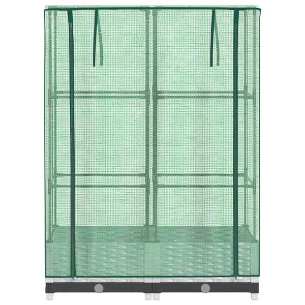 vidaXL Raised Bed with Greenhouse Cover Rattan Look 80x40x123 cm