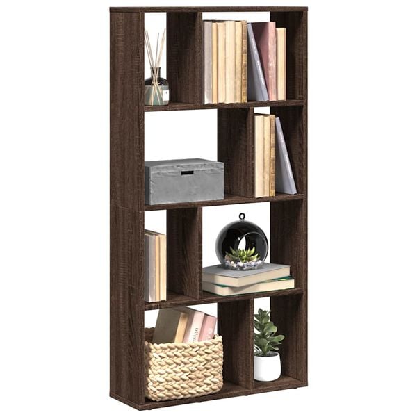 vidaXL Bookcase Brown Oak 60x20x120.5 cm Engineered Wood