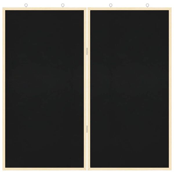 vidaXL Bulletin Board Folding Black 80 x 80 x 1.4 cm Solid pine wood