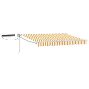 vidaXL Electric Retractable Awning Yellow and White 3 x 2.5 m