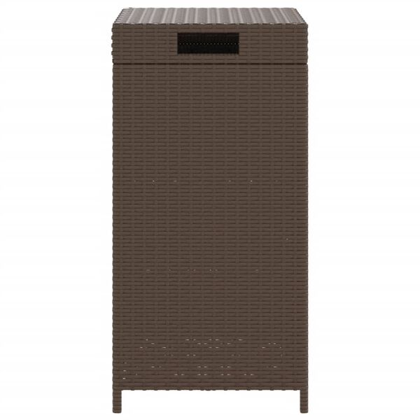 vidaXL Trash Bin Brown 40x40x80 cm Poly Rattan