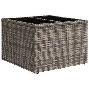 vidaXL Garden Table with Glass Top Grey 55x55x37 cm Poly Rattan