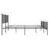 vidaXL Metal Bed Frame without Mattress with Footboard Black 180x200cm