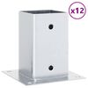 vidaXL Post Bases Square 12 pcs Silver 91x91 mm Galvanised Steel
