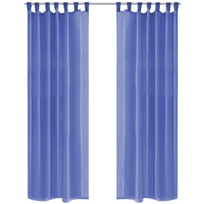 vidaXL Voile Curtains 2 pcs 140x225 cm Royal Blue