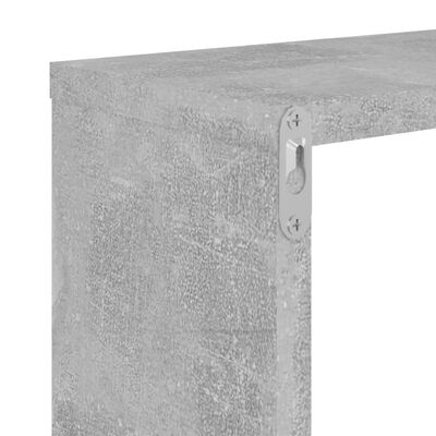 vidaXL Wall Cube Shelves 4 pcs Concrete Grey 26x15x26 cm