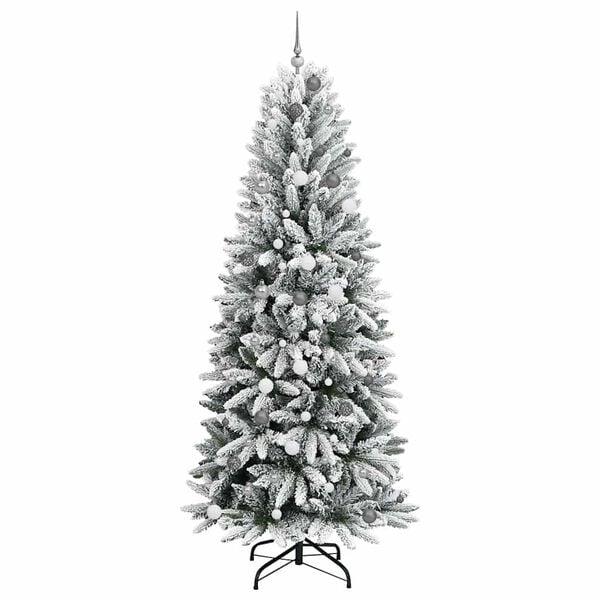 vidaXL Artificial Christmas Tree with 300 LEDs with Stand White 240 cm