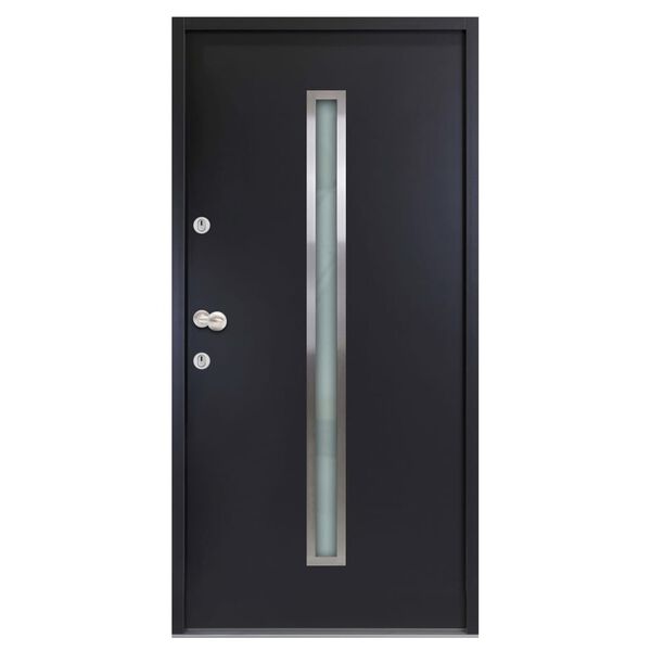 vidaXL Aluminium Front Door Anthracite 90x200 cm