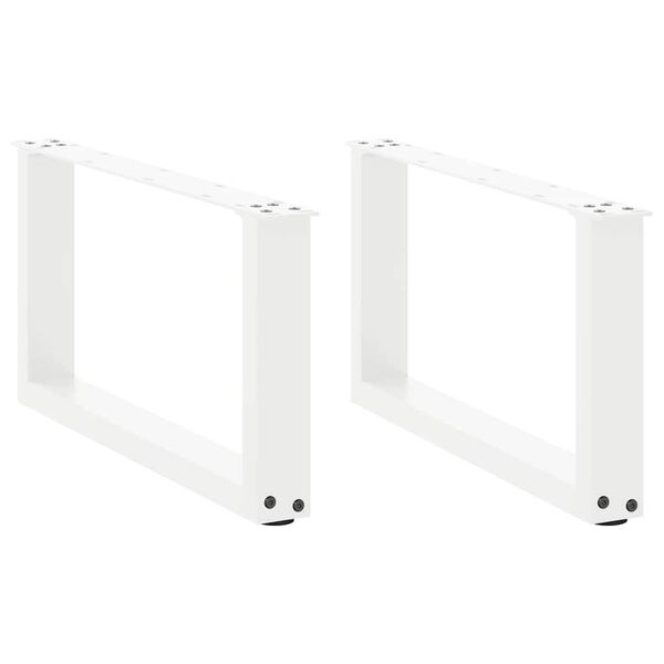 vidaXL Coffee Table Legs U-Shaped 2 pcs White 70x(30-31) cm Steel