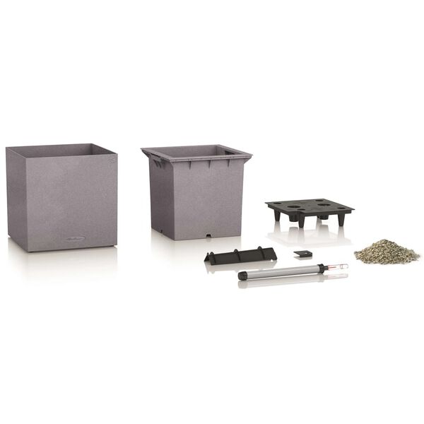 LECHUZA Planter Canto Color Square 40 ALL-IN-ONE Grey 13720