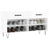 vidaXL Shoe Bench High Gloss White 102x35x55 cm Engineered Wood