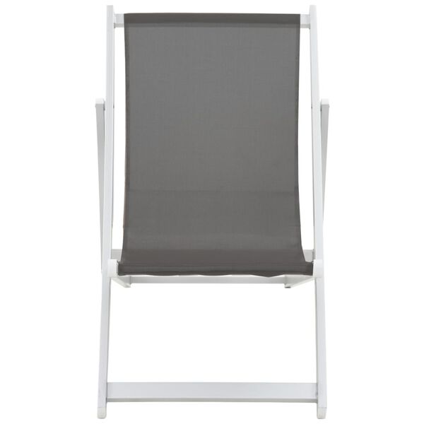 vidaXL Folding Beach Chairs 2 pcs Aluminium and Textilene Grey