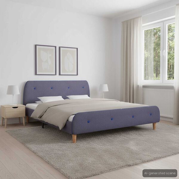 vidaXL Bed Frame without Mattress Light Grey Fabric 150x200 cm King Size