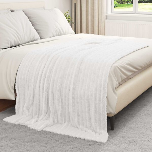 vidaXL Throw Blanket White 200 x 150 cm Fleece