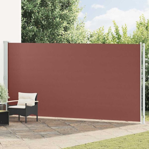 vidaXL Patio Retractable Side Awning 200x600 cm Brown