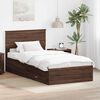 vidaXL Bed Frame Brown Oak and Silver 100 x 200 cm Engineered Wood
