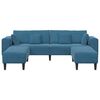 vidaXL Velvet Sofa with Cushion 3 pcs Blue 208 cm Velvet