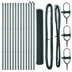 vidaXL Hexagonal Fence Ground Fix 25 x 1 m PVC-Coated Steel Mesh