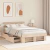 vidaXL Bed Frame with Headboard Brown 120 x 190 cm Solid Pine Wood