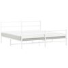 vidaXL Metal Bed Frame without Mattress with Footboard White 183x213cm