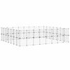 vidaXL 60-Panel Pet Cage with Door Black 35x35 cm Steel