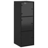 vidaXL Wall Cabinet with Glass Doors Black 35x37x100 cm