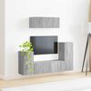 vidaXL TV Cabinet Set 4 pcs Grey Sonoma Engineered Wood