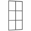 vidaXL Sliding Door with Hardware Set Black 102x205 cm ESG Glass