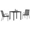 vidaXL Garden Dining Set 3 pcs Black Textilene and steel
