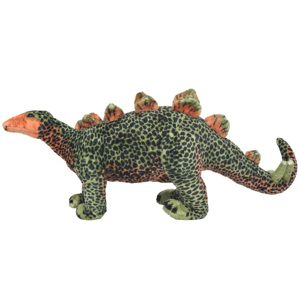 vidaXL Standing Plush Toy Stegosaurus Dinosaur Green and Orange XXL
