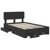 vidaXL Bed Frame with Headboard Black 120 x 200 cm Engineered Wood