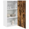 vidaXL Hanging Cabinet with Door Smoked Oak and White 50 x 31 x 100 cm