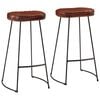 vidaXL Gavin Bar Stools 2 pcs Dark Brown 44x37,5x78 cm