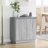 vidaXL LED Sideboard Grey Sonoma 71 x 34.5 x 75 cm Engineered Wood
