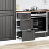vidaXL Kitchen Base Cabinet "Lucca" Black Engineered Wood