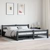 vidaXL Bed Frame without Mattress Dark Grey Solid Pinewood 180x200 cm Super King (322094+321990)