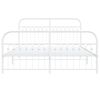 vidaXL Metal Bed Frame without Mattress with Footboard White 160x200cm