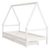vidaXL Kids Bed Frame with Drawers White 80x200 cm Solid Wood Pine
