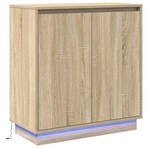 vidaXL LED Sideboard Sonoma Oak 71 x 34.5 x 75 cm Engineered Wood