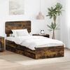 vidaXL Bed Frame with Headboard Smoked Oak 75 x 190 cm Engineered Wood