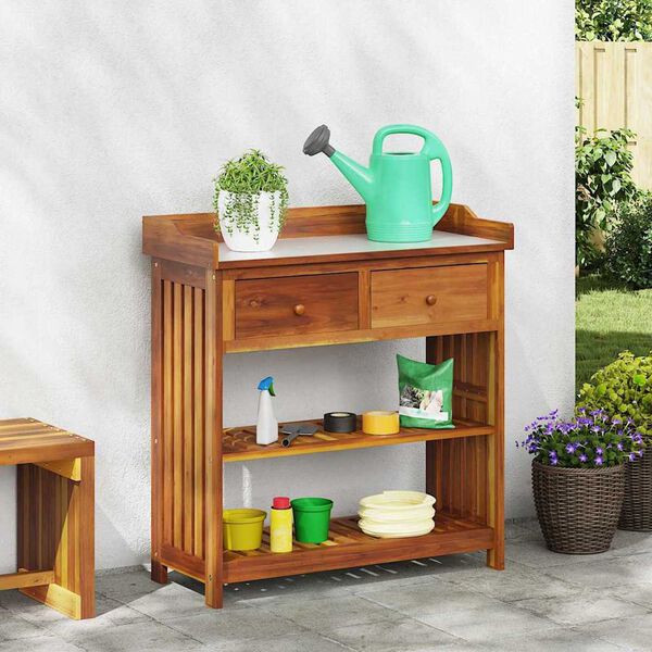 vidaXL Garden Cabinet Brown 93 x 41.5 x 98cm Solid Acacia Wood
