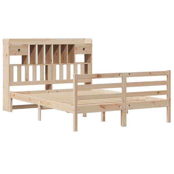 vidaXL Bookcase Bed without Mattress 160x200 cm Solid Wood Pine