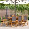 vidaXL Reclining Garden Chairs 8 pcs Anthracite Fabric and Solid Wood