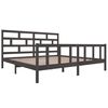 vidaXL Bed Frame without Mattress Grey Solid Wood 200x200 cm (810104+814216)