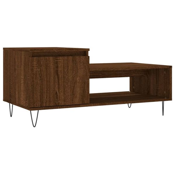 vidaXL Coffee Table Brown Oak 100x50x45 cm Engineered Wood